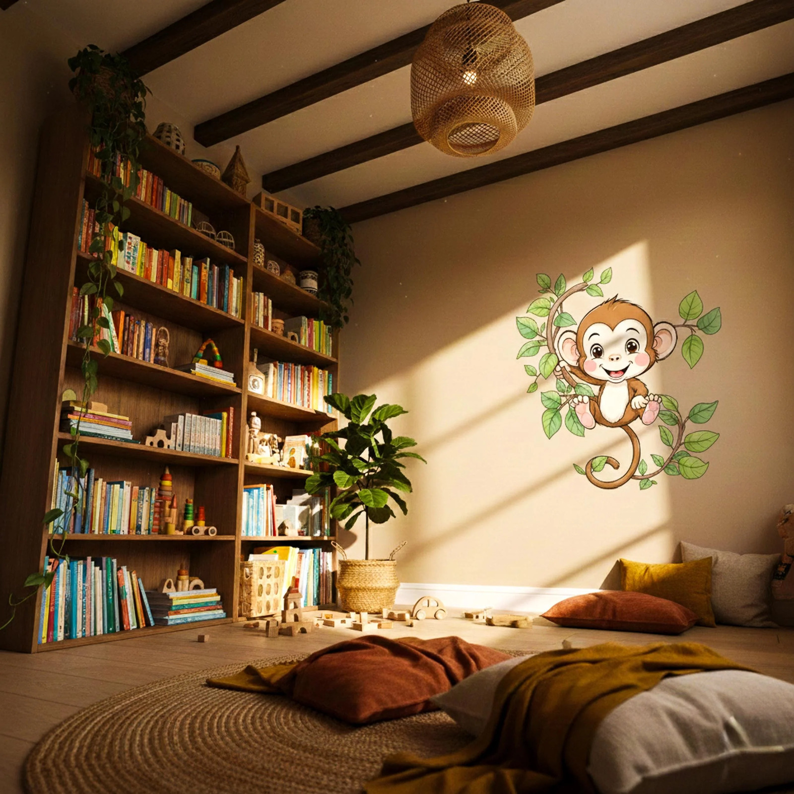Cute Monkey Wall Decal | Jungle Nursery Decor