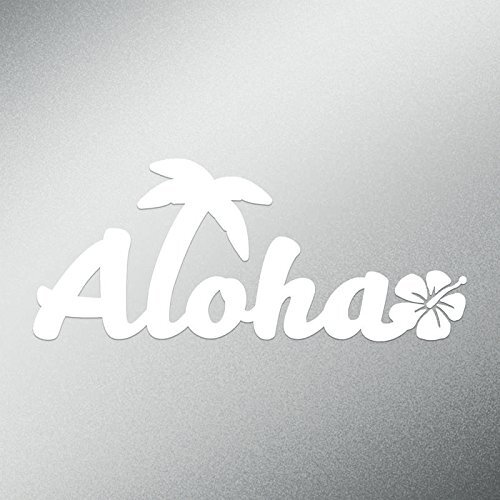 CMI DD546 Aloha Hibiscus Flower Decal Sticker | 5.5-Inches by 2.25-Inches |