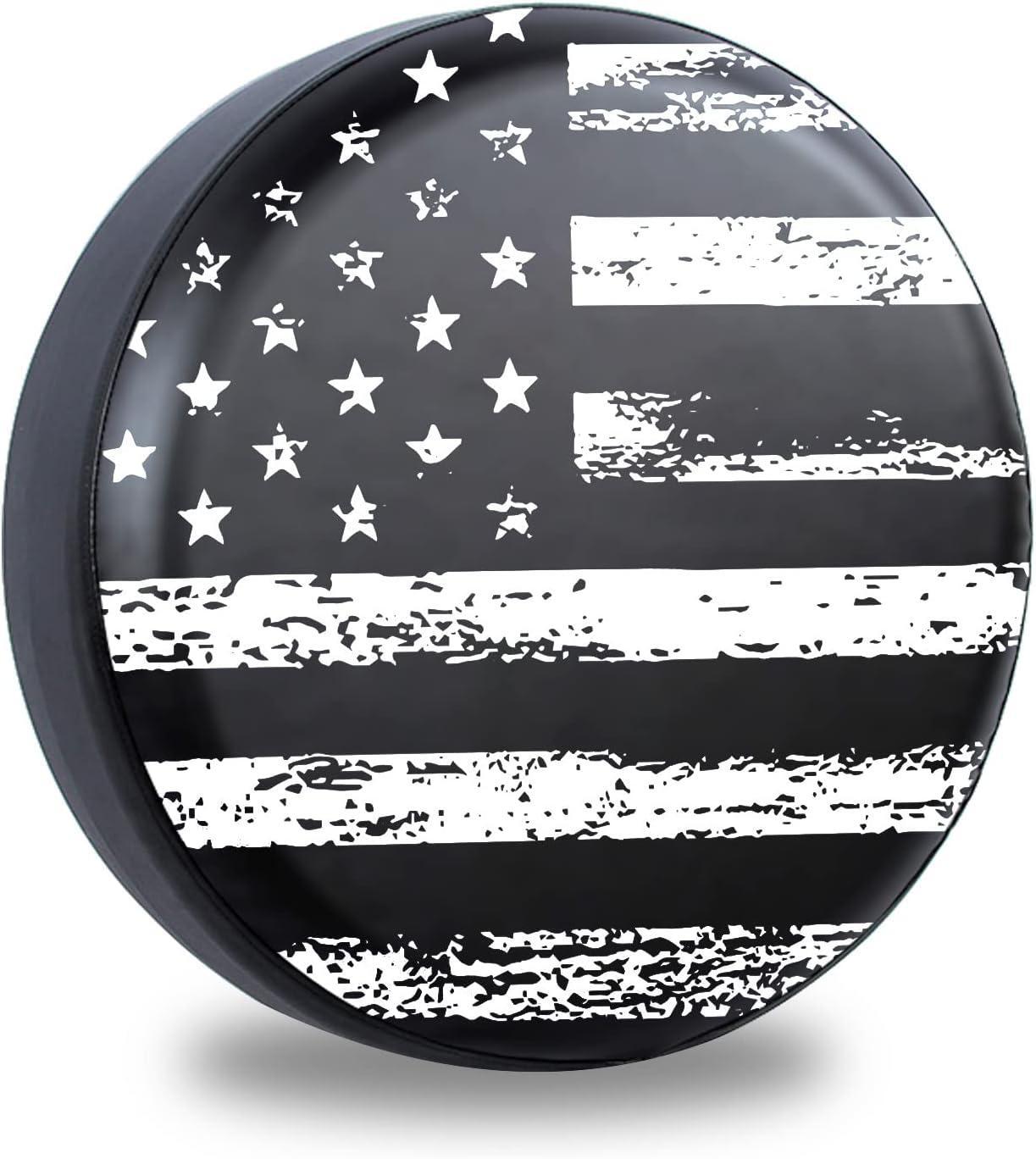 17" American Flag Spare Tire Cover Fit Jeep Wrangler Rv SUV Truck Travel Trailer