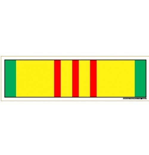Vietnam Ribbon Veteran War Vet Soldier Decal Vinyl Printed Bumper Sticker 3"X10"