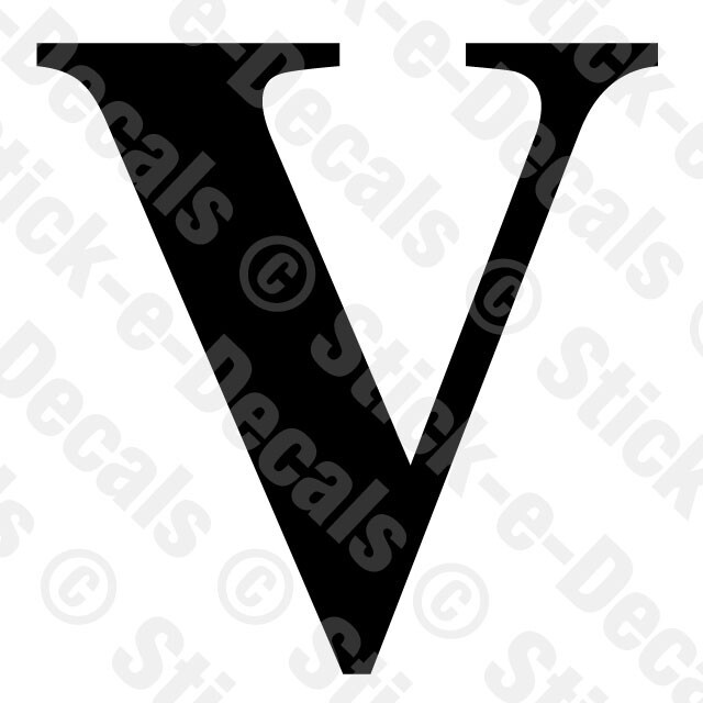 Roman Numeral V Vinyl Die Cut Decal Sticker – Number 5 Five