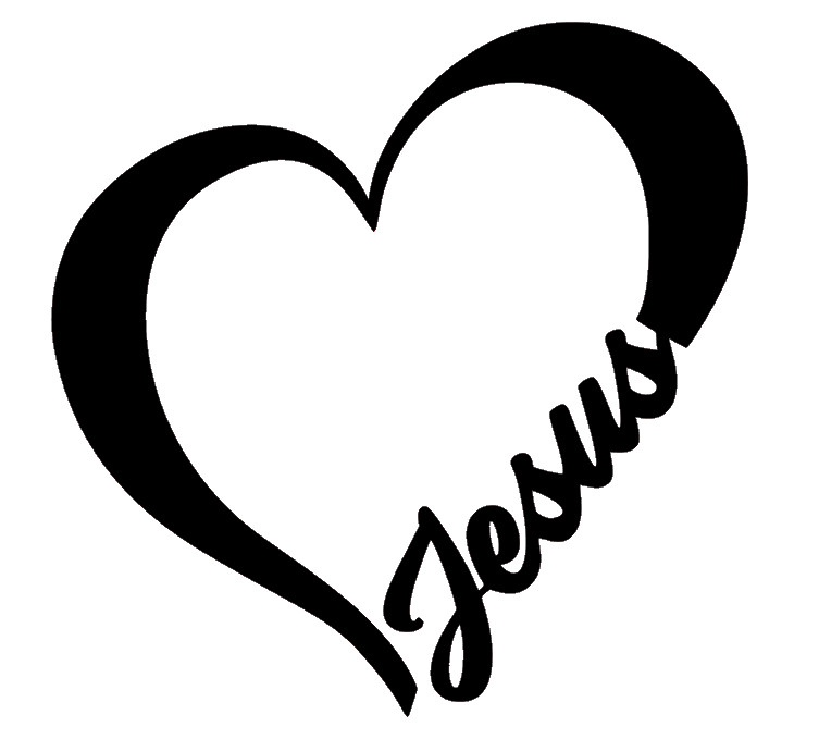 JESUS HEART, RELIGION, CHRIST, LOVE, Decal Stickers for Cars, Tablets, Laptops