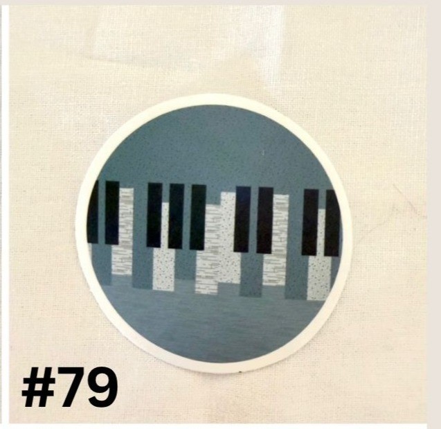 Abstract Piano Keys 2in Vinyl Sticker Music Circle No79