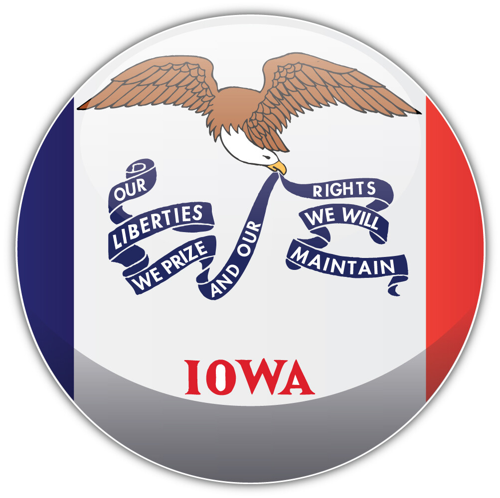Iowa USA State Seal Car Bumper Sticker Decal "SIZES"