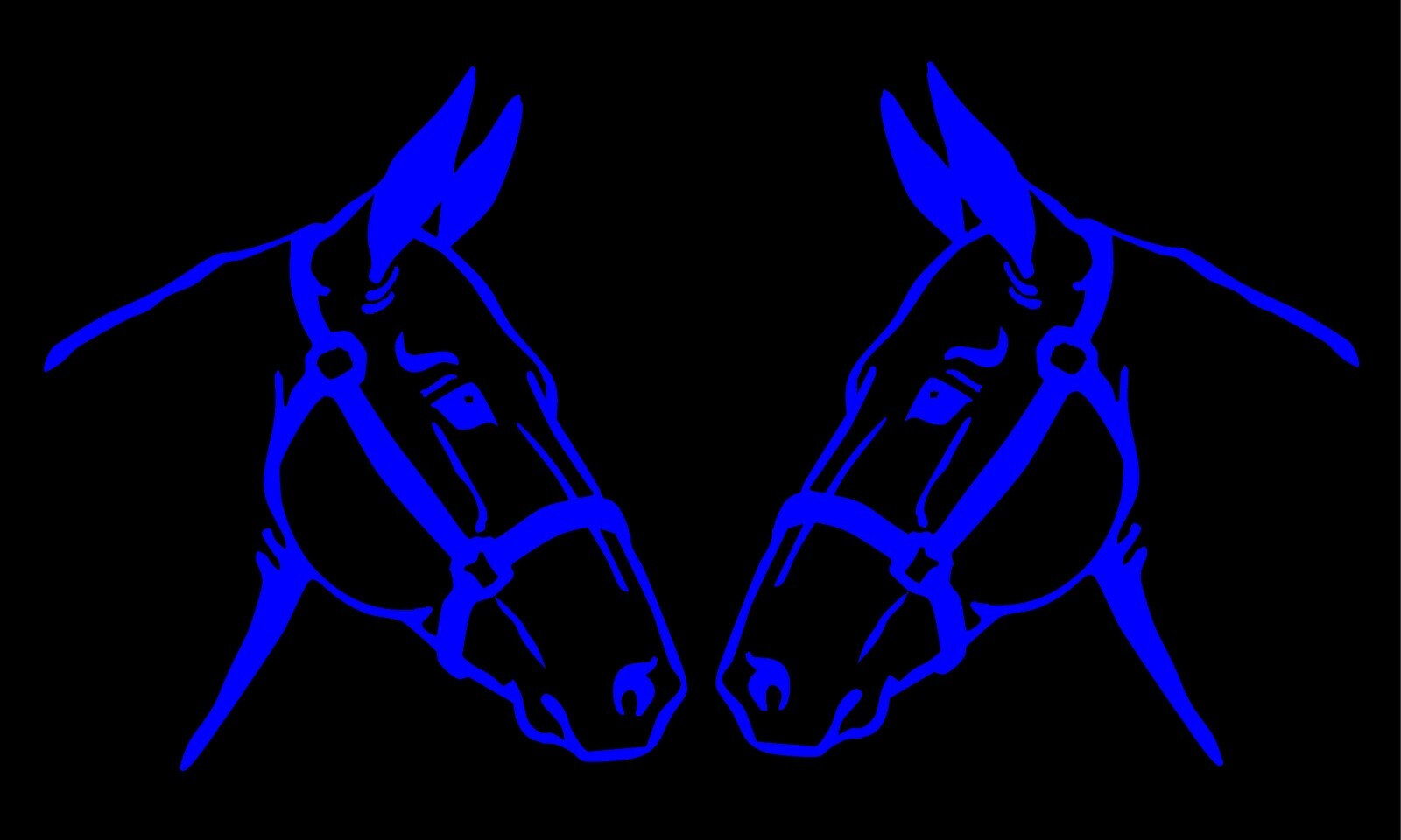 Mule Decals Mirrored Image Set Donkey equestrian horse trailer vinyl car decal