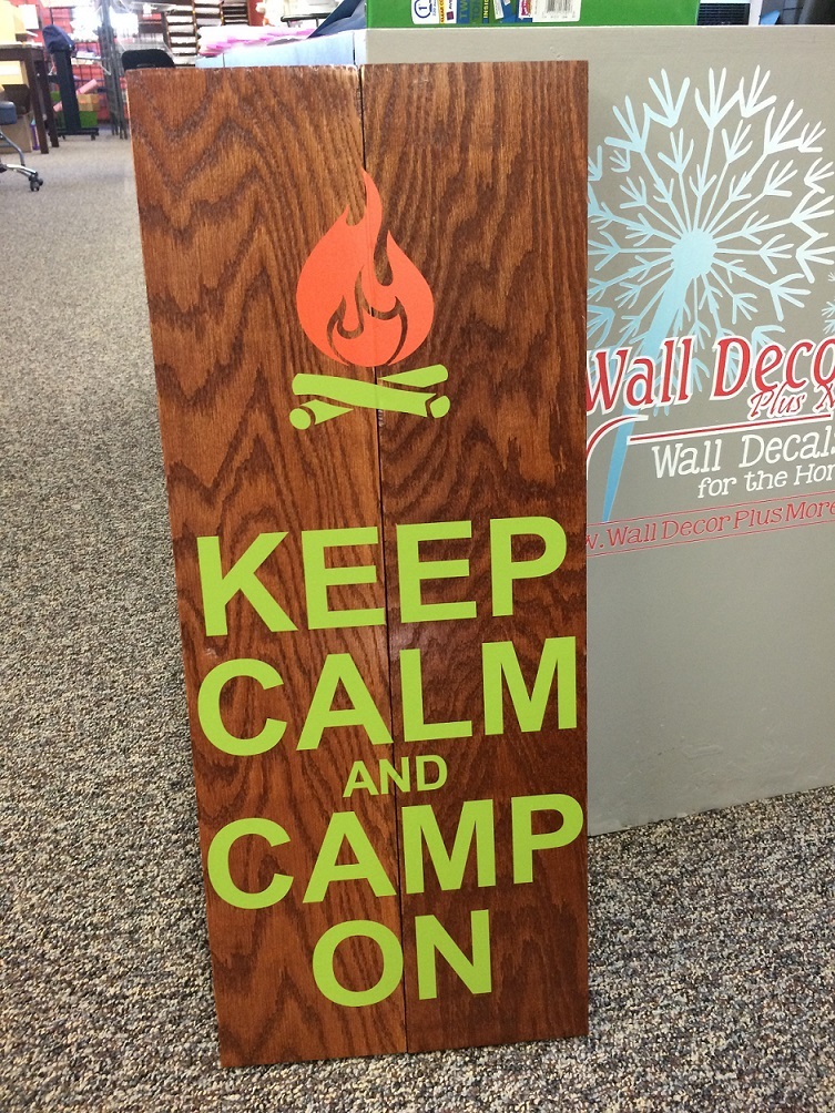 Keep Calm and Camp On RV Camper Wall Decal Sticker Summer Quote 3 Graphic Choice