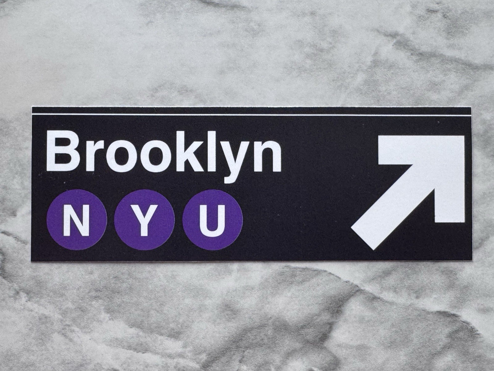 BROOKLYN N Y U NEW YORK UNIVERSITY SUBWAY STYLE STICKER