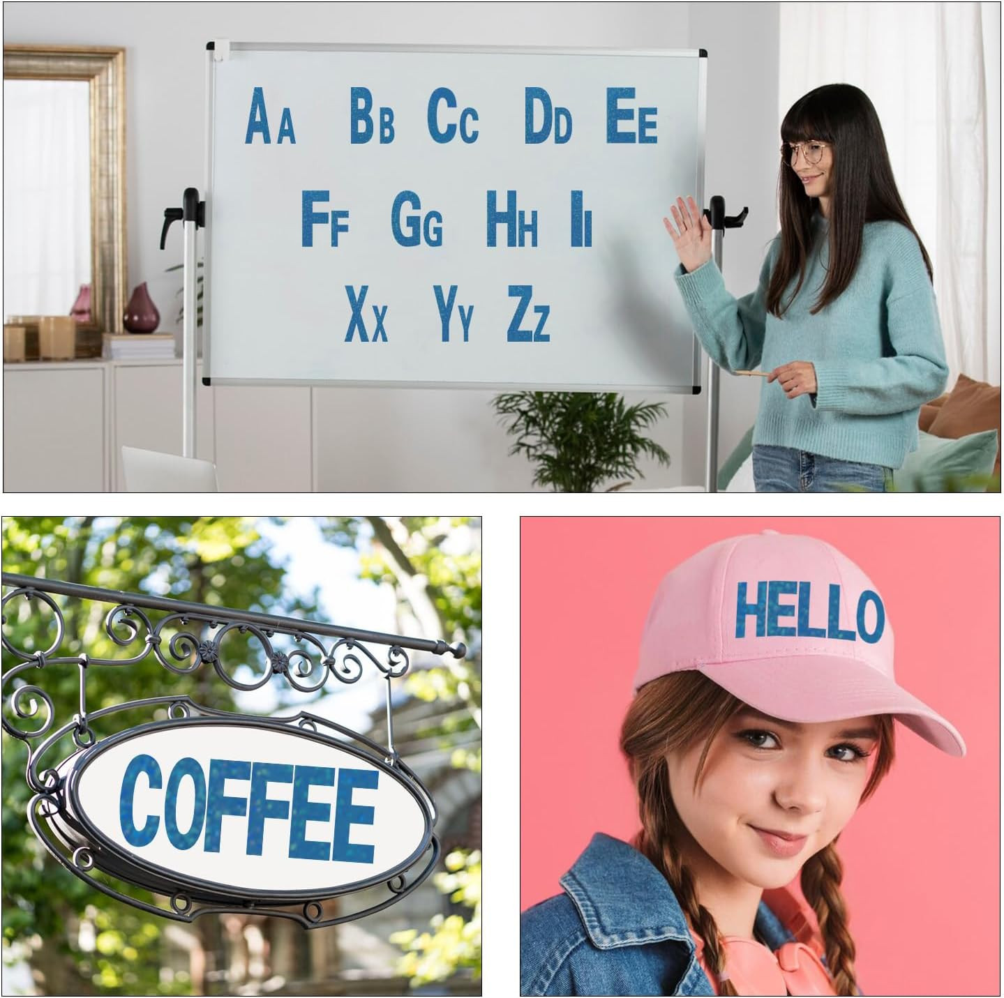 Letter Stickers,2 Inch+1 Inch Dark Blue Alphabet Sticker,Self Adhesive Vinyl for