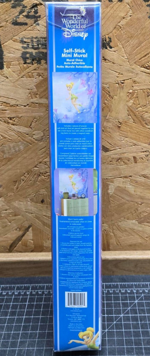 Disney Tinkerbell Self Stick Mini Mural Wall Decor Decal Peel & Stick Kid's Room
