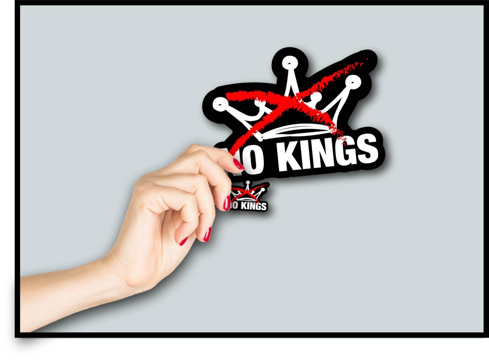 No Kings Decal Sticker Protest Anti MAGA Trump Ice 47 King Peaceful Crown FDT