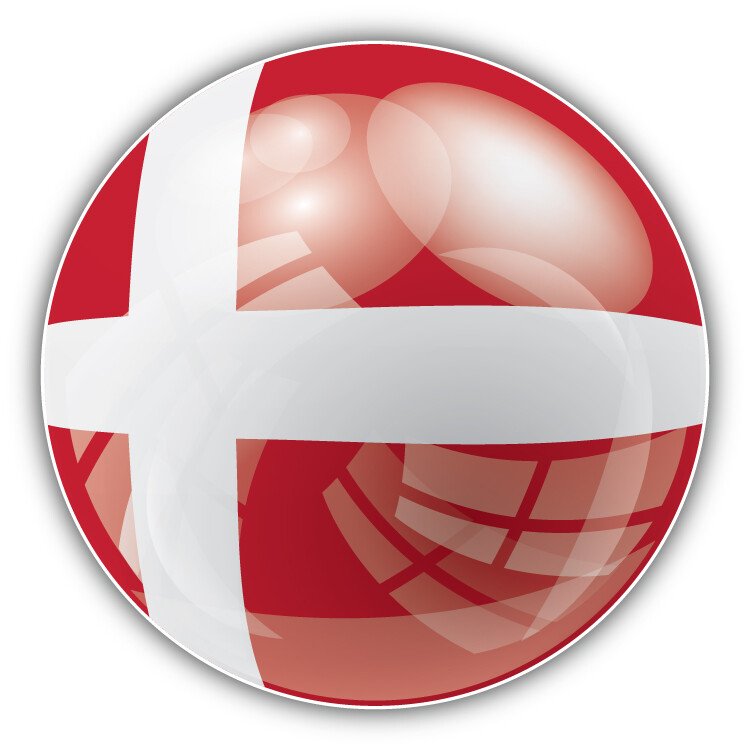 Denmark Flag Glossy Car Bumper Sticker Decal