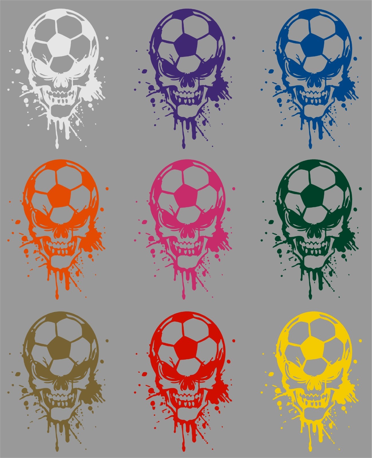 Soccer Skull Sports Game Football Car Truck Window Laptop Vinyl Decal Sticker