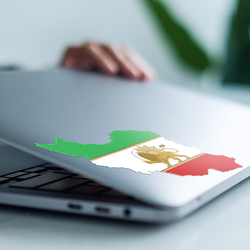 Persian Lion and Sun Iran Map Vinyl Sticker – Iran Flag Decal Waterproof Outdoor