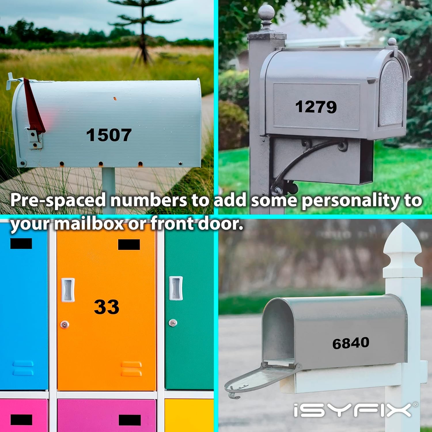 iSYFIX Black Vinyl Numbers Stickers – 2 Inch Self Adhesive (2 Sets) Premium De