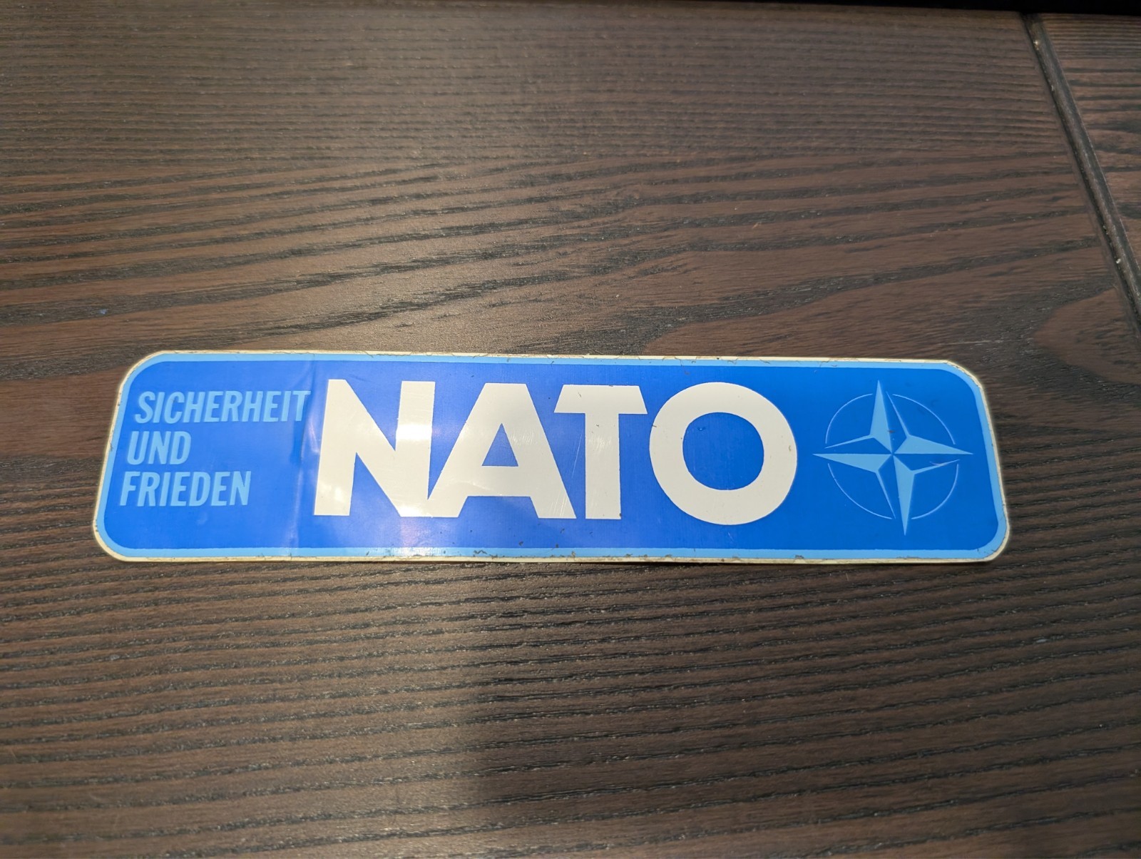 Vintage German NATO Sticker Sicherheit und Frieden 1980s Unused 8×2