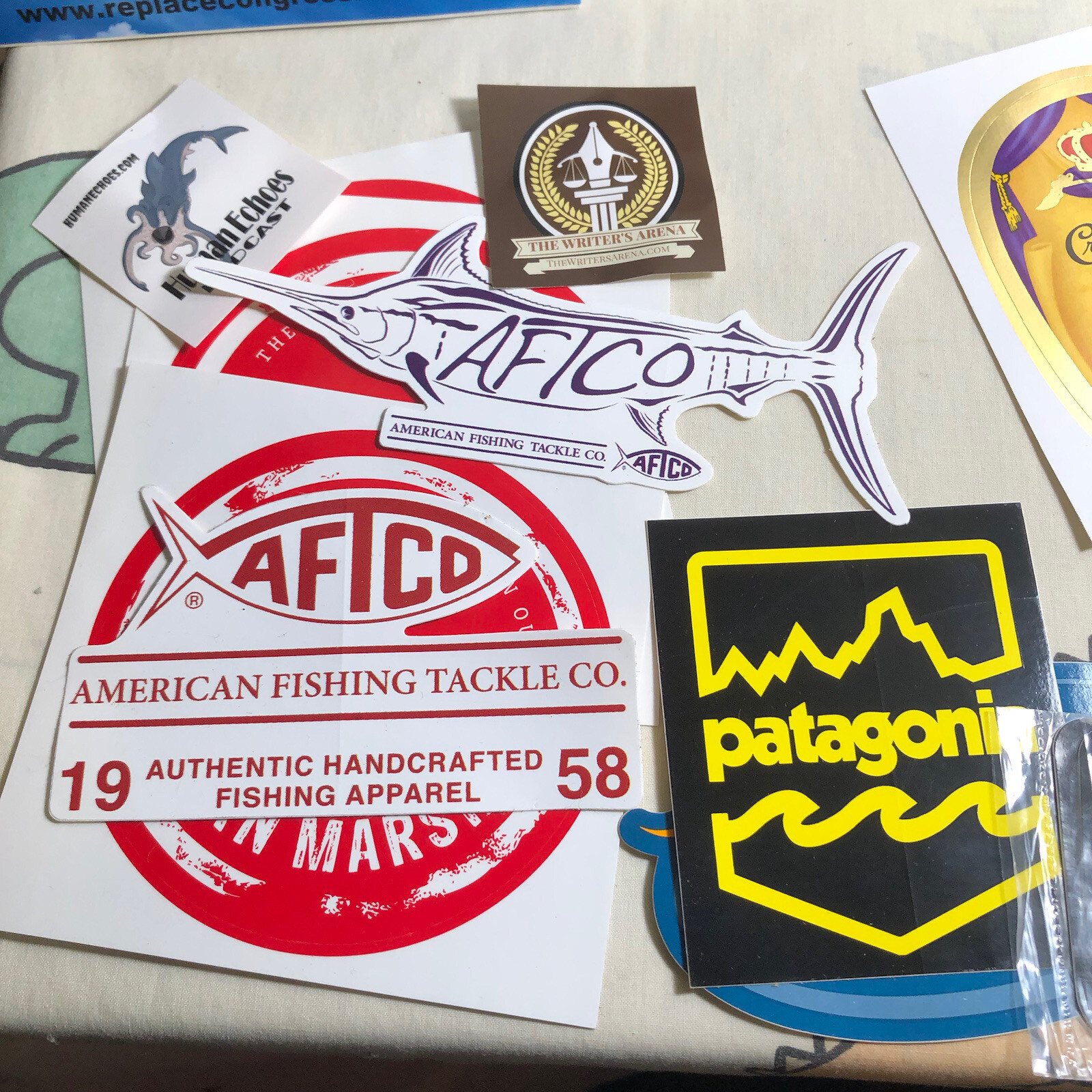 Large Sticker Lot Crown Royal Knob Creek Go Pro Patagonia Penn State Harley Huk