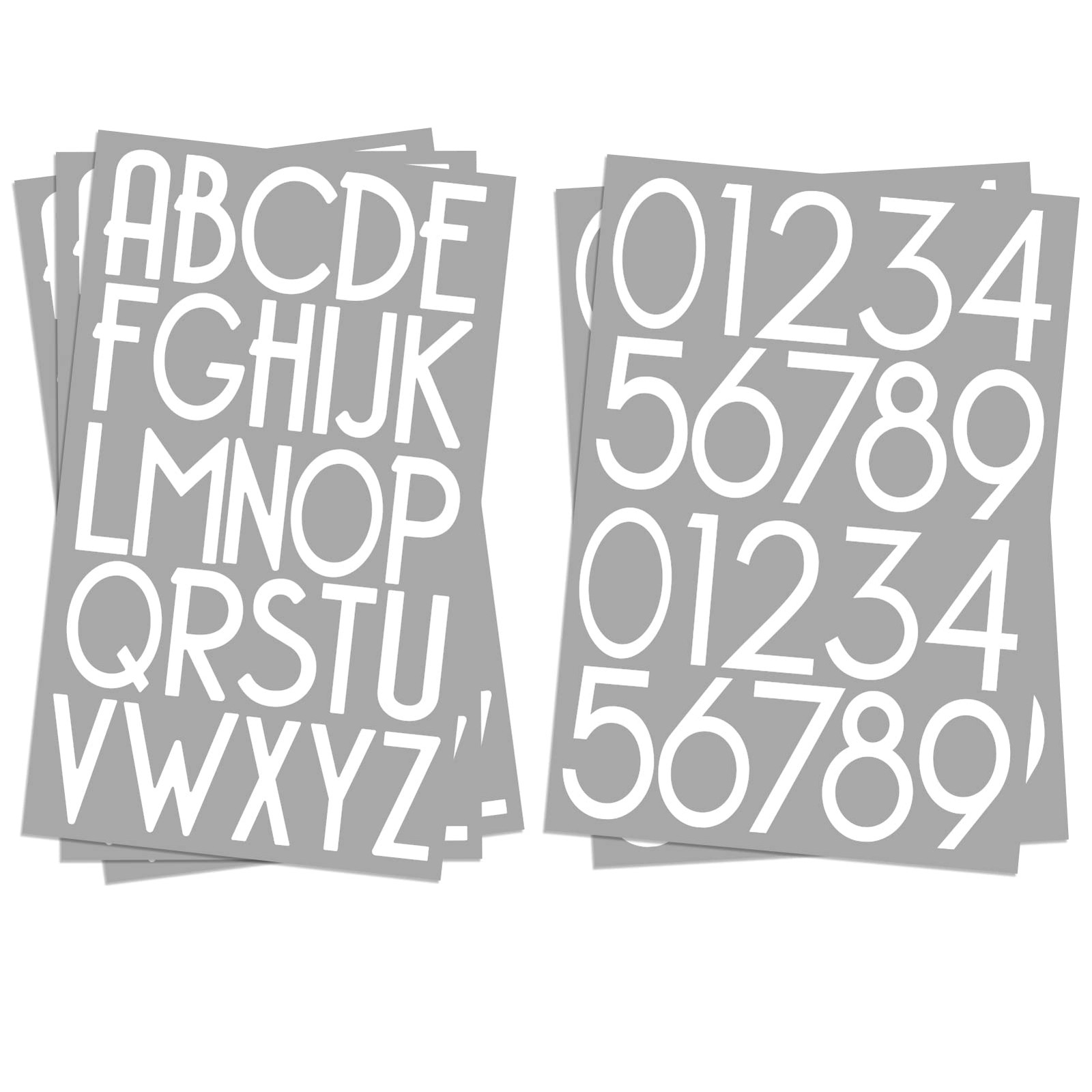2 Inch Vinyl Alphabet Numbers Stickers, Address Sign for Home Business, Gray