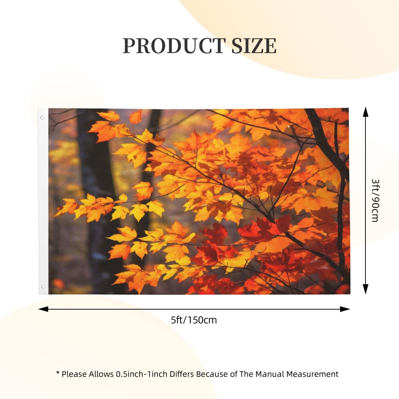 Autumn Maple Leaves Fall Double-sided Printed Flag 3×5 FT, Garden Yard House …