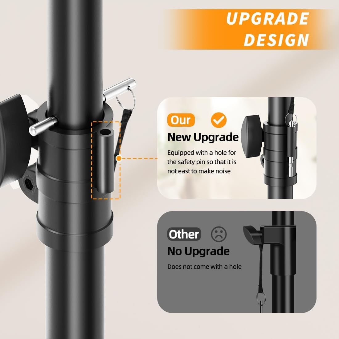 Small Speaker Stands 2 Pack, 24-50 Inch Height Adjustable Speaker Tripod Stand P