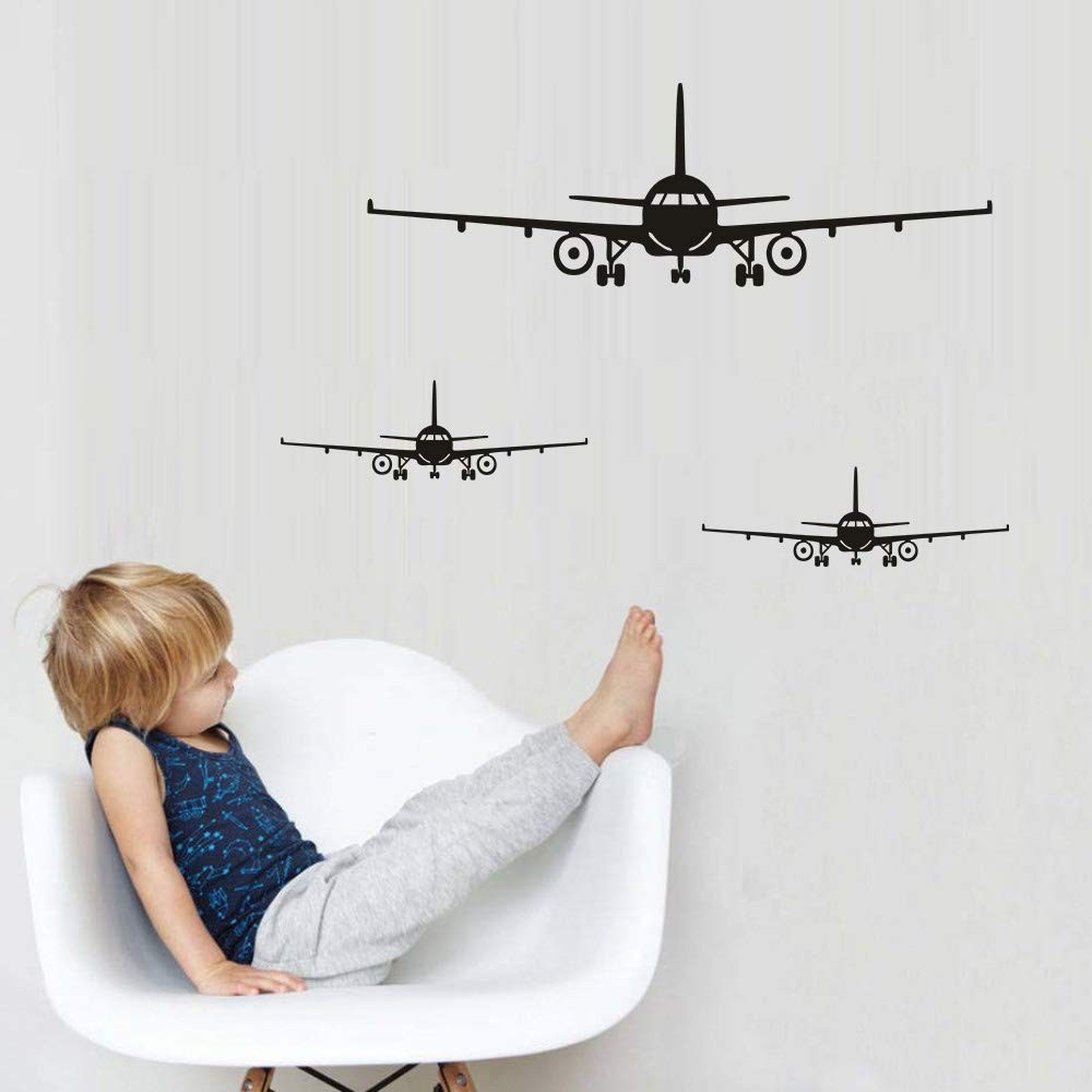 Lnrkai 3pc Airplane Wall Decor Stickers Decal