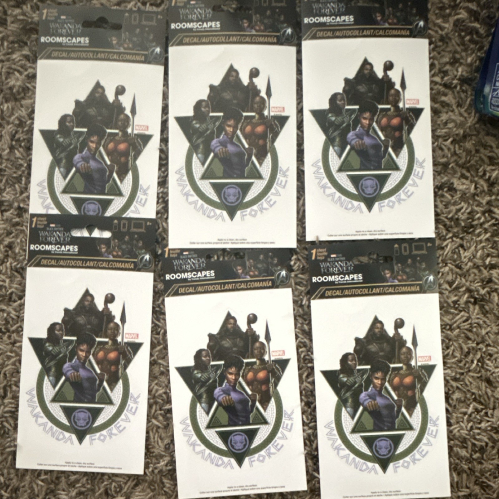Trends International Black Panther Wakanda Forever Vinyl Removable Decal 6 pack