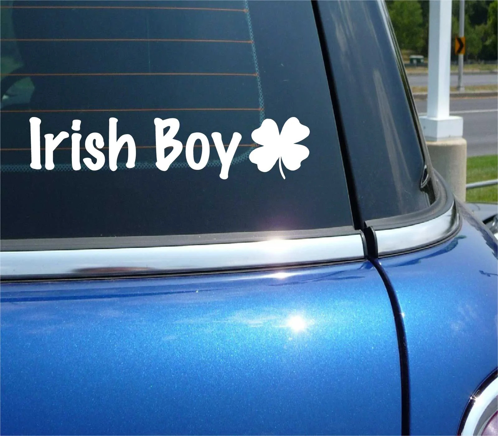 IRISH BOY DECAL STICKER IRELAND PRIDE FUNNY HERITAGE 4 LEAF CLOVER CAR TRUCK