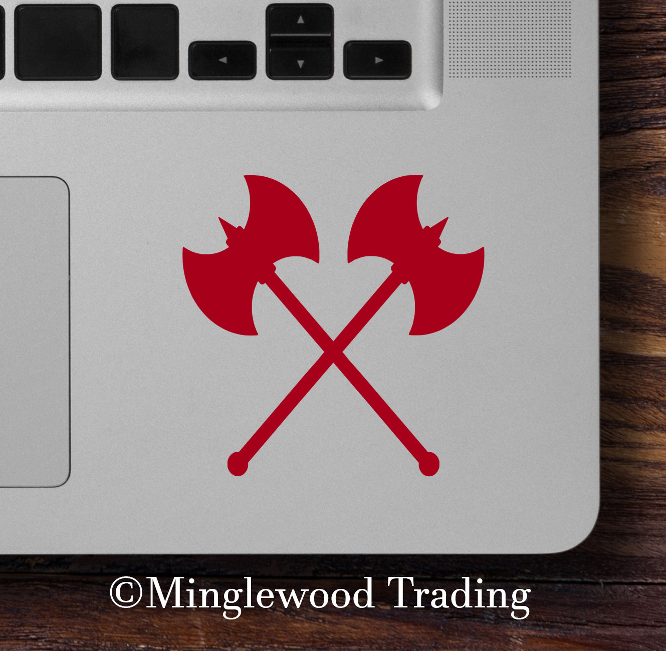CROSSED BATTLE AXES Vinyl Decal Sticker -V1- Battle-axe Medieval Combat Viking
