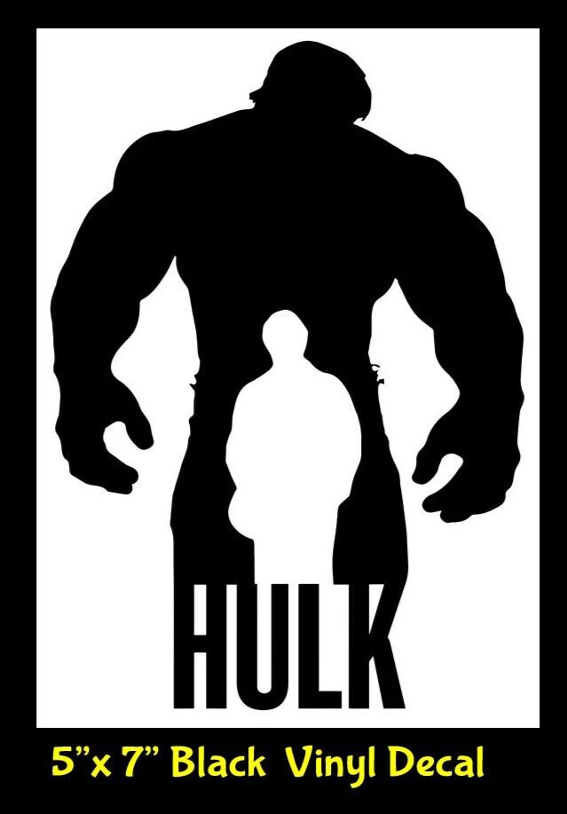 Hulk 5" x 7" Black vinyl decal Cars Trucks windows laptop notebook Bumper Door