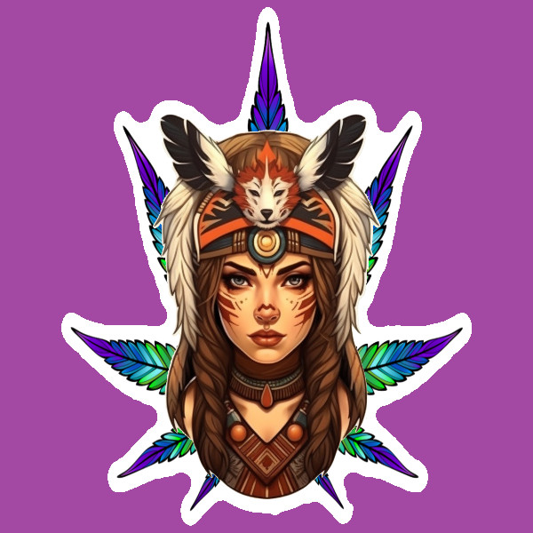 Indigenous Stoner Weed Smoker Vinyl Sticker Weatherproof Car Bumper Tribal Art