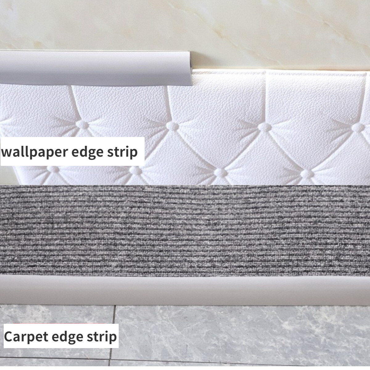 6.56ft DIY Self Adhesive Floor Edging Strip PVC Carpet Threshold Transition Tape