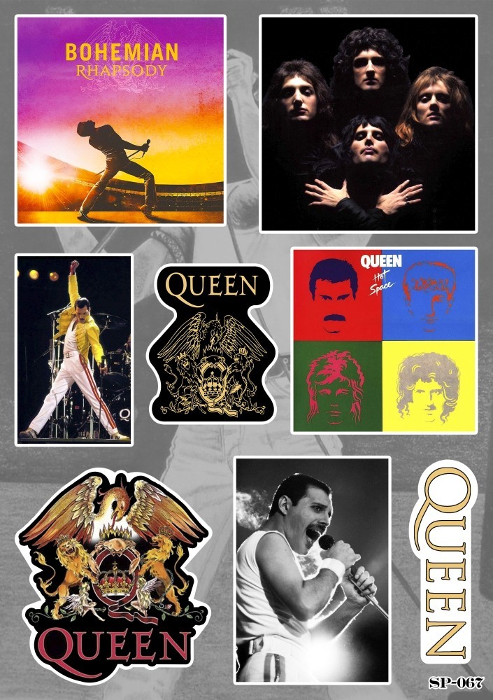British Rock Pop Band Sticker Pack Bohemian Rhapsody Freddie Mercury Lion Logo