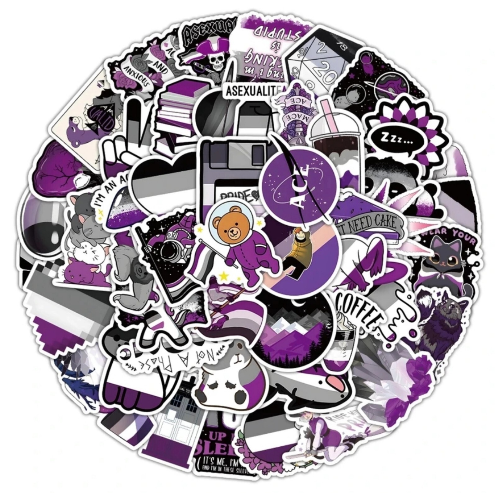 10 PCS Ace Asexual Pride Flag Stickers BRAND NEW