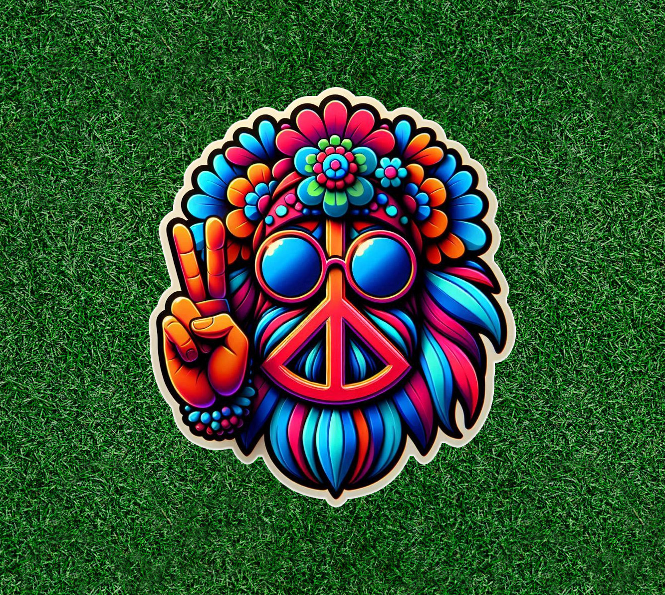 Colorful Peace Symbol 100% waterproof vinyl sticker decal – many sizes available