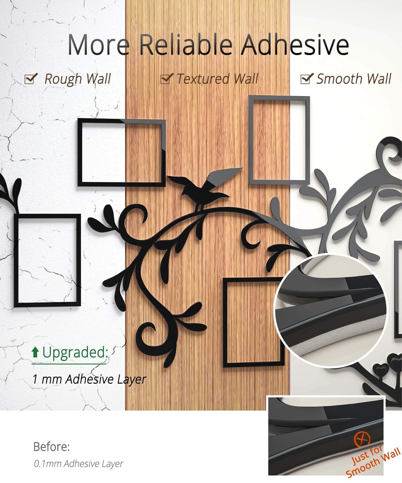 Love Family Tree Picture Frame Collage Removable 3D DIY Acrylic Wall Decor St…