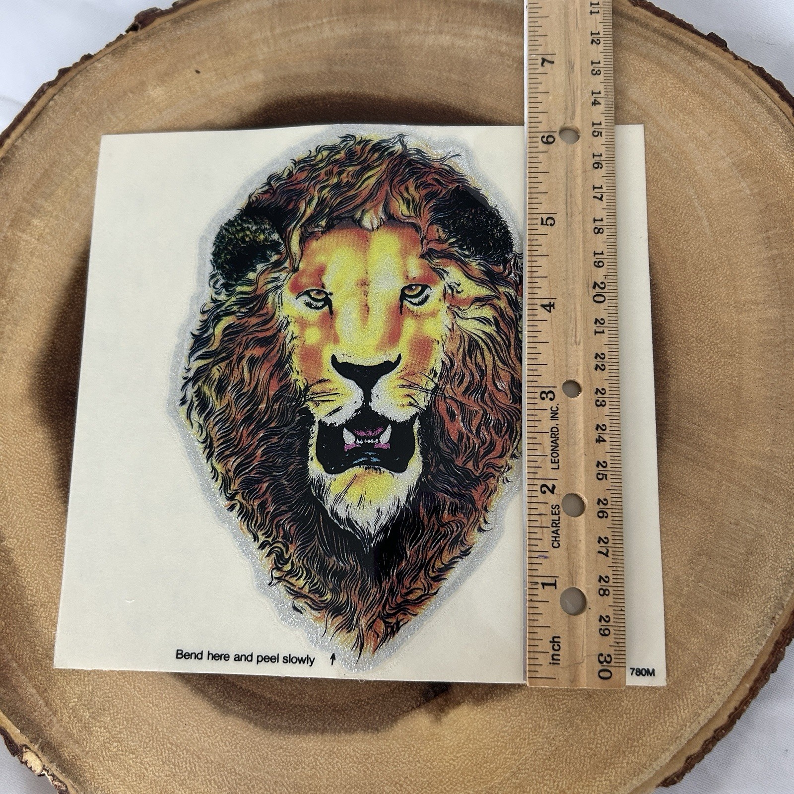1980s Vintage Large Roach Brand Glitter Lion Sticker Decal New Old Stock NOS