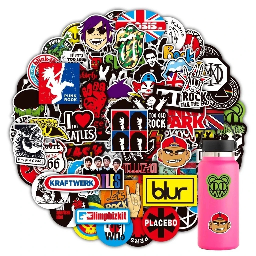 100PCS Rock Band Stickers Lot Punk Music Heavy Metal Bands Sticker Decal