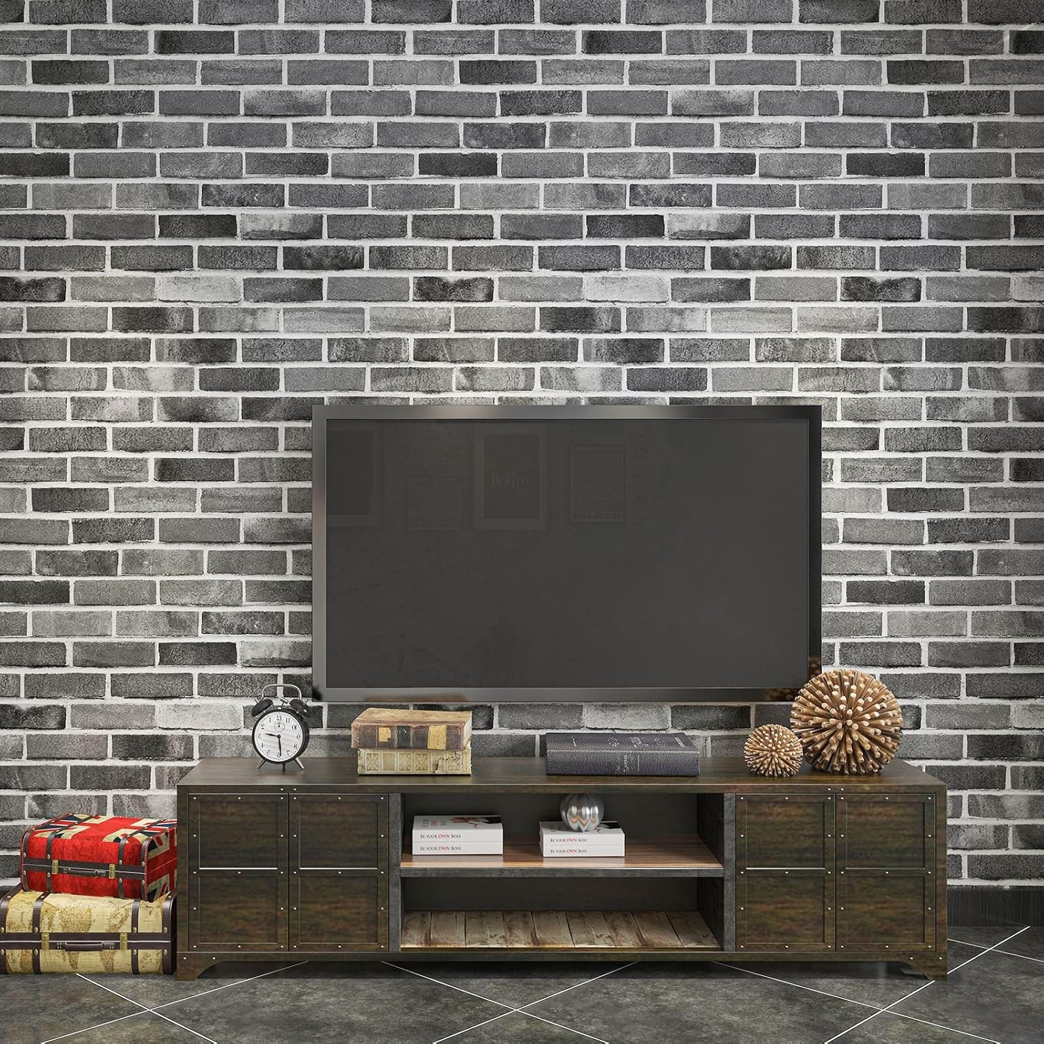 Acoustic & Anti-Collision Faux Brick 3D Panels – 10 Sheets, Easy Peel and Stick
