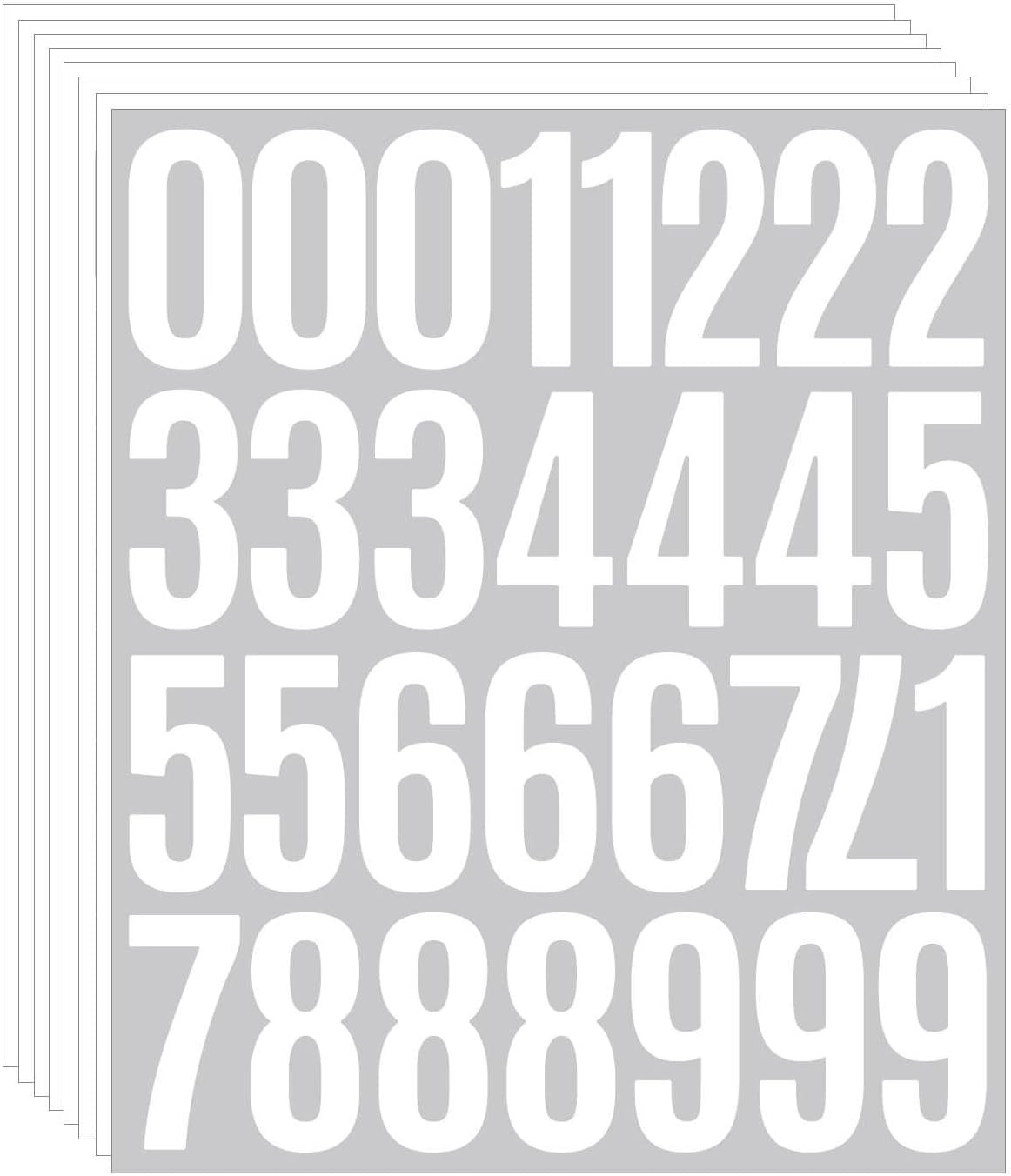 240 Pcs 2 Inch Number Stickers,8 Sheets 0-9 Self-Adhesive Vinyl Waterproof Numbe
