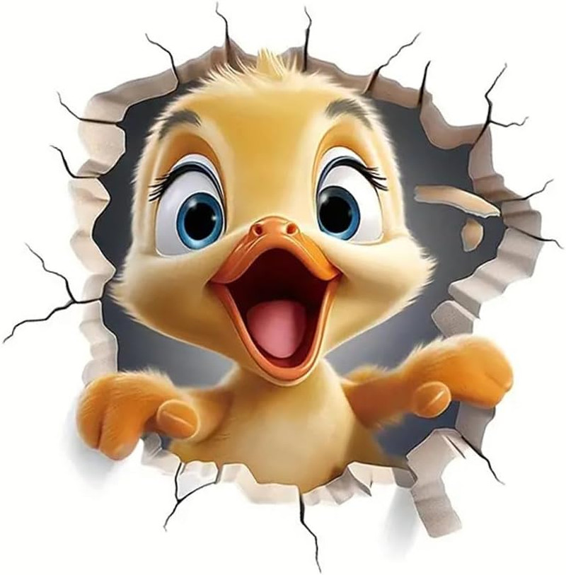 1 PCS Cute Duck Sticker, Bathroom Toilet Stickers for Wall Decals Toilet Seat Li
