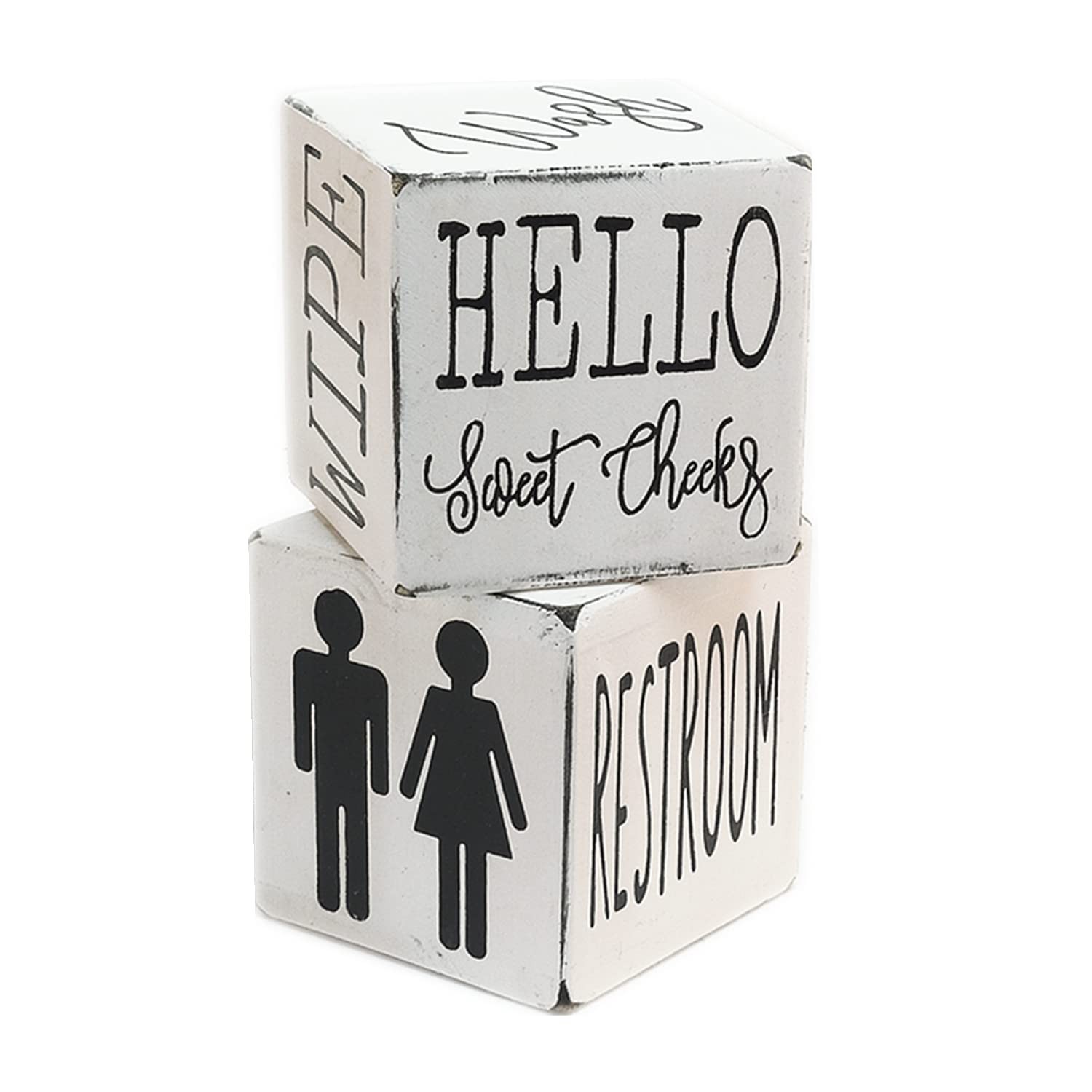 Lavender Inspired Set of 2 Farmhouse Bathroom Signs – Hello Sweet Cheeks – Ha…