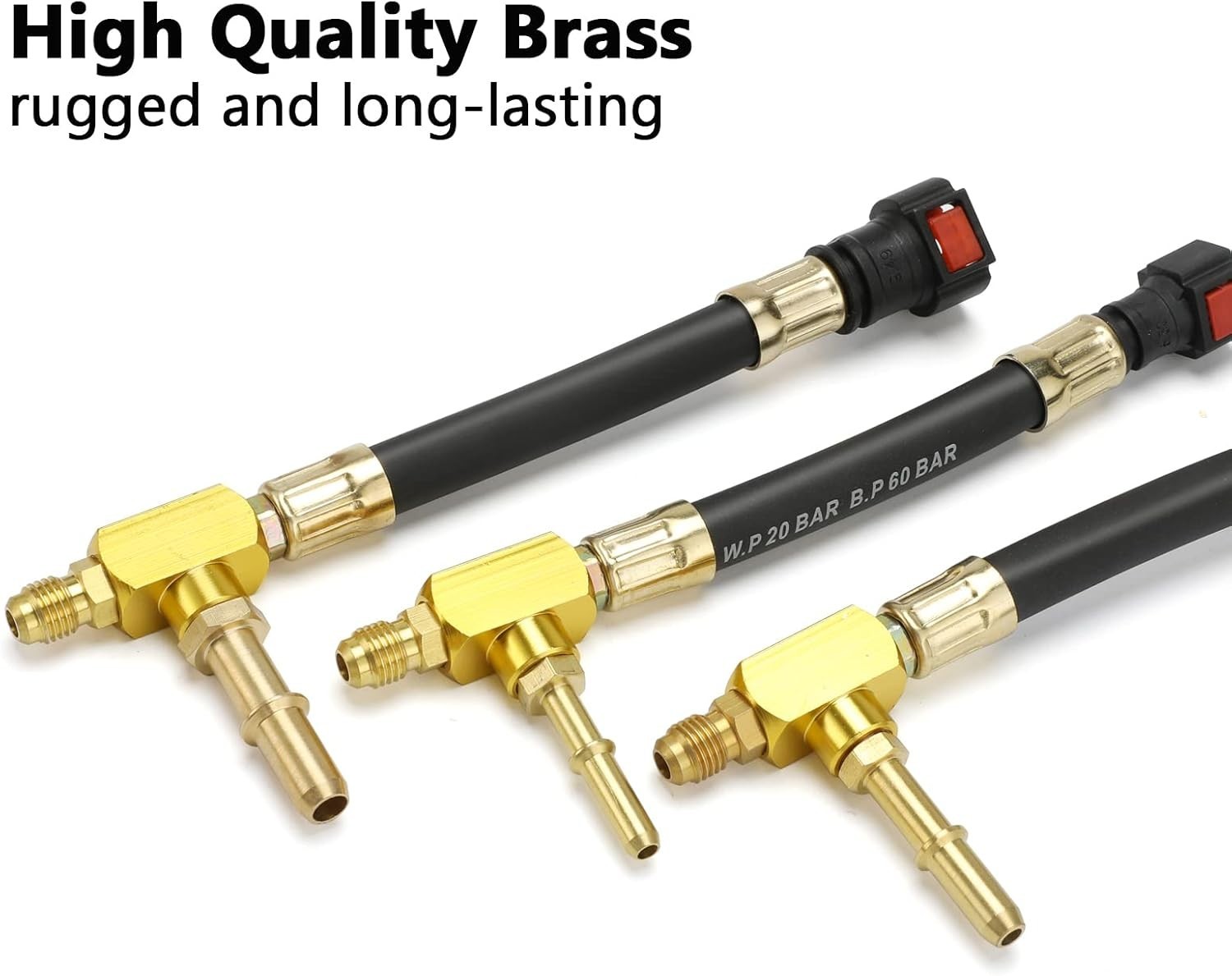 Fuel Pressure Test Kit 0-100PSI with 9.49,7.89,6.30 Fuel Line Fittings