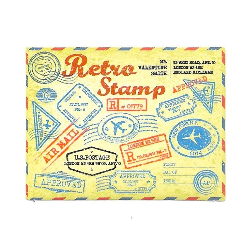 Retro Stamp Air Mail London New York Postmark Die Cut Vinyl Sticker Scrapbooking