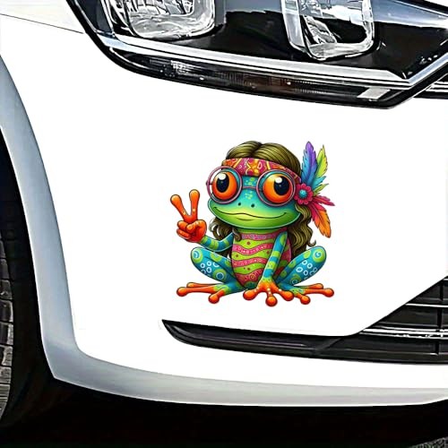 2 PCS Colorful Peace Frog Vinyl Decals – Waterproof Removable Stickers for