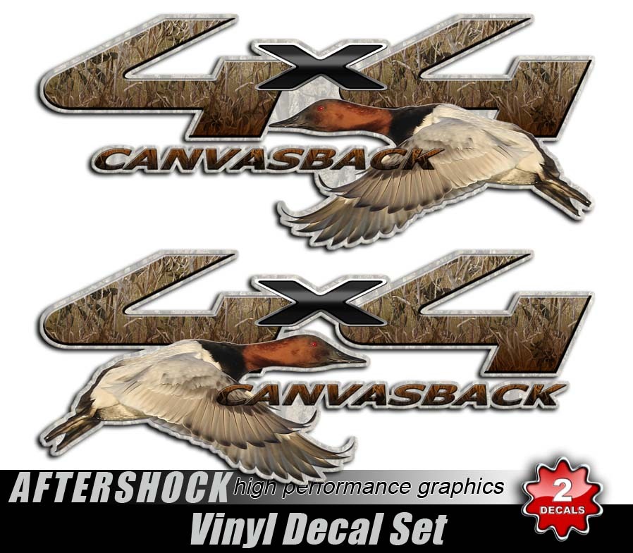 Canvasback 4×4 Truck Decal Sticker Duck Hunting Camouflage Commander Set