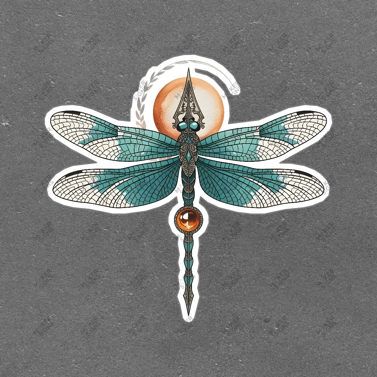 Vibrant Dragonfly Wall Art Turquoise & Earthy Tones Fantasy Decor #7756