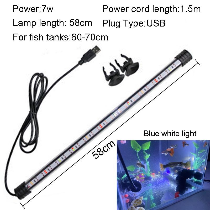 LED Aquarium Light USB Submersible Lamp 18–58cm Waterproof Fish Tank Grow