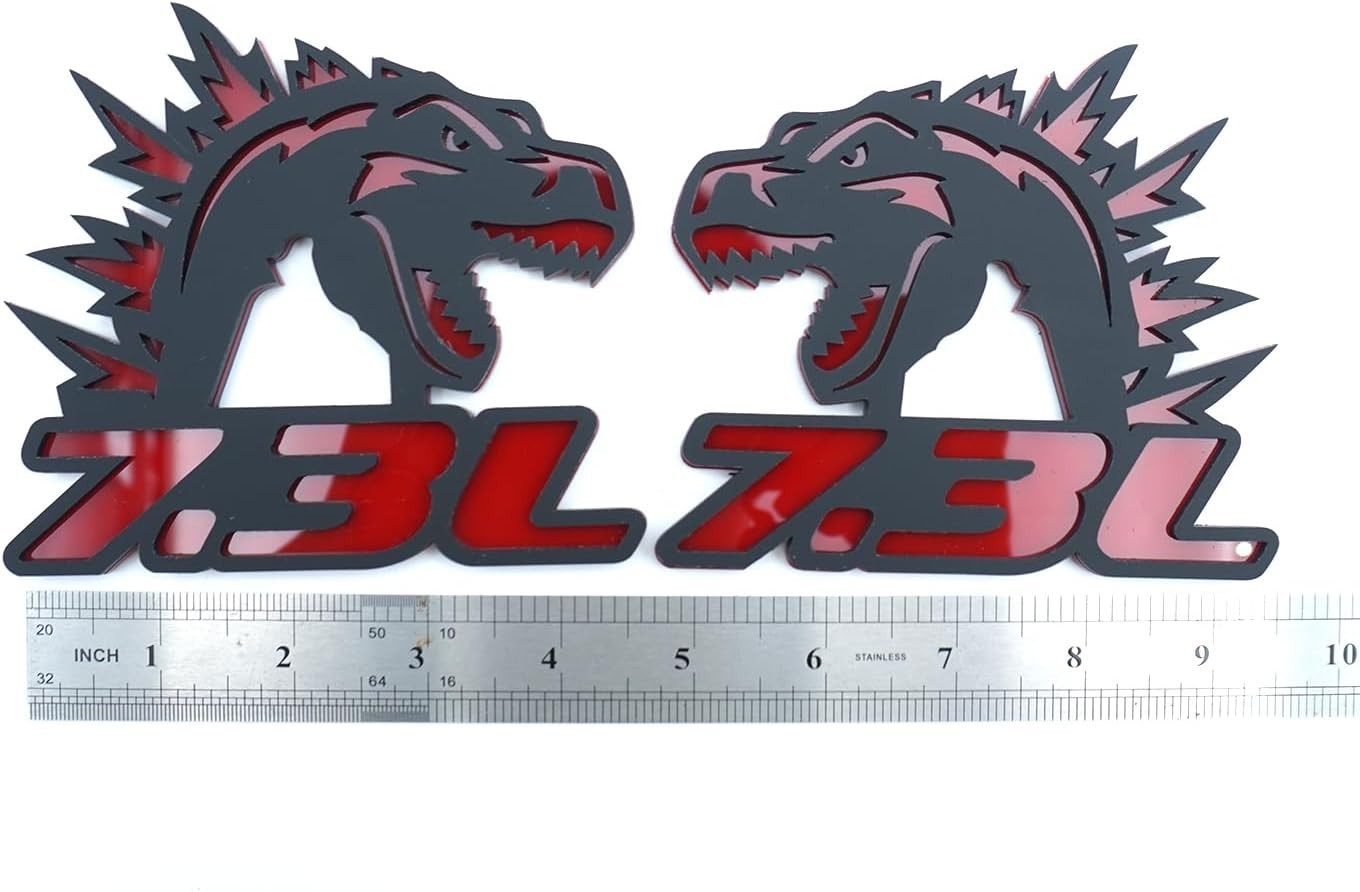 2Pc Godzilla Badges Raging 7.3 Emblem 3D Fender Angry Agressive Sticker Namep…