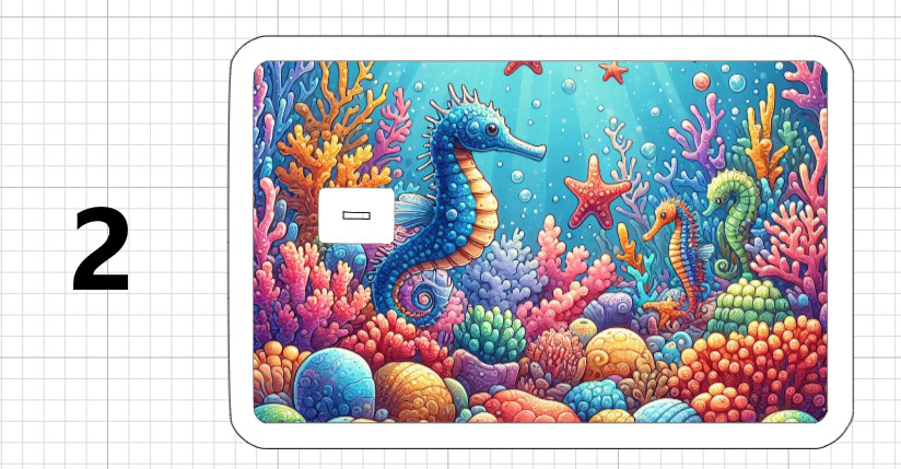 Sea Life Turtle Seahorse Dolphin ATM DEBIT CREDIT CARD STICKER Coral Eel Ocean