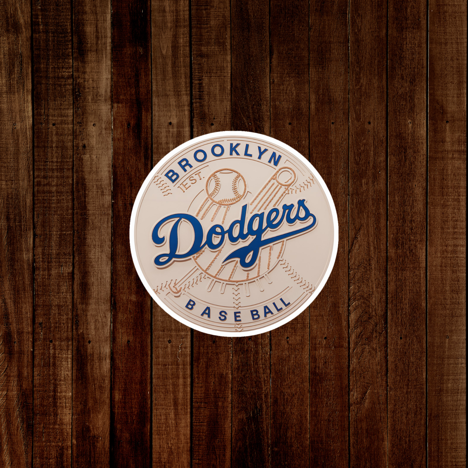 Vintage Brooklyn Dodgers Baseball Sticker – Retro MLB Sports Decal for Fans #242