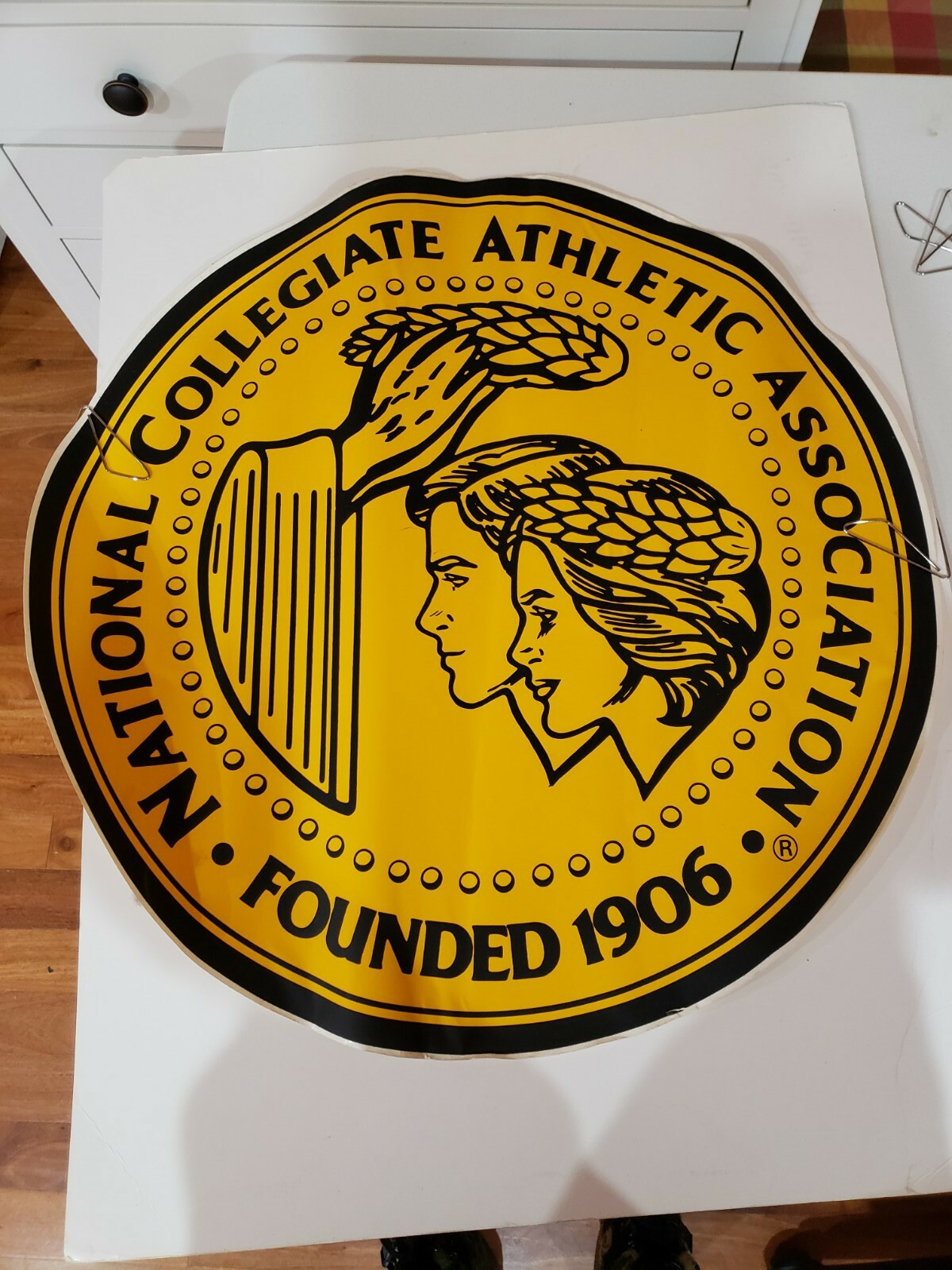 NCAA Sticker Decal Unused 23×22.5 inches Basketball Yellow Black founded 1906